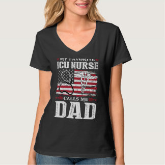 T-shirt Mon Infirmière Icu Préférée M'Appelle Papa Patriot