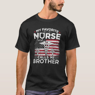 T-shirt Mon infirmière préférée m'appelle Brother USA Flag