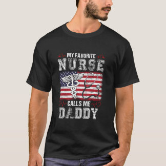 T-shirt Mon infirmière préférée m'appelle Daddy USA Drapea