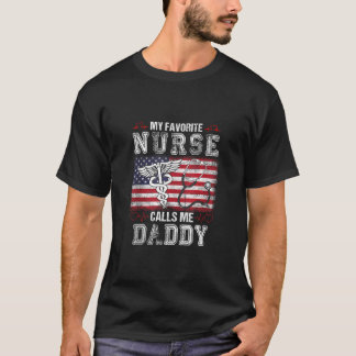 T-shirt Mon infirmière préférée m'appelle Daddy USA Drapea