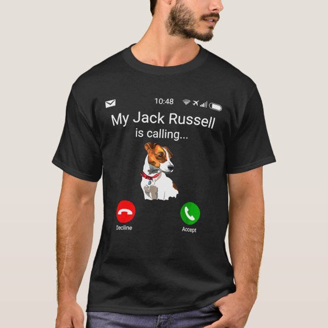 T-shirt Mon Jack Russell appelle Fun JRT Jack Russell (Devant)