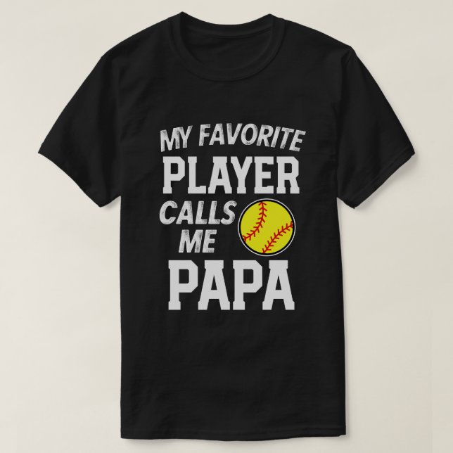 T-shirt Mon joueur de base-ball préféré m'appelle cadeau (Design devant)