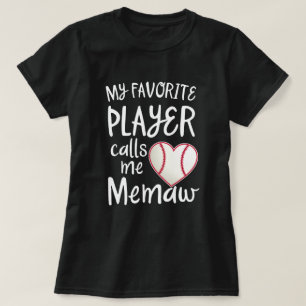 T-shirt Mon joueur de baseball préféré m'appelle cadeau