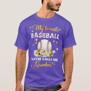 T-shirt Mon joueur de baseball préféré m'appelle grand-mèr