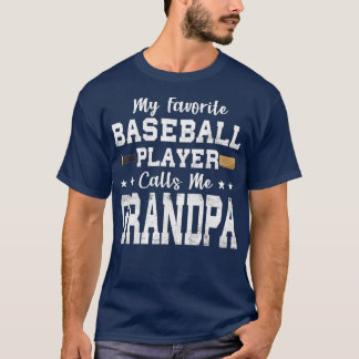 T-shirt Mon Joueur De Baseball Préféré M'Appelle Grand-Pèr