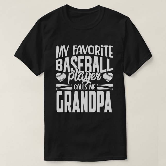 T-shirt Mon Joueur De Baseball Préféré M'Appelle GRANDPA B (Design devant)