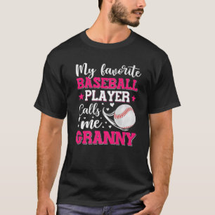 T-shirt Mon Joueur De Baseball Préféré M'Appelle Granny