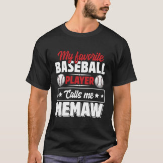 T-shirt Mon Joueur De Baseball Préféré M'Appelle Mémo Mère