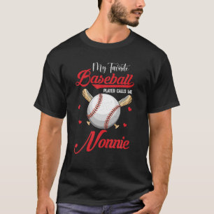 T-shirt Mon Joueur De Baseball Préféré M'Appelle Nonnie