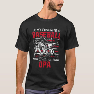 T-shirt Mon Joueur De Baseball Préféré M'Appelle Opa Ameri