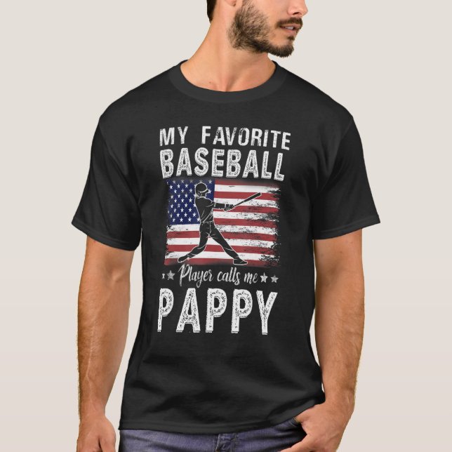 T-shirt Mon Joueur De Baseball Préféré M'Appelle Pappy Ame (Devant)