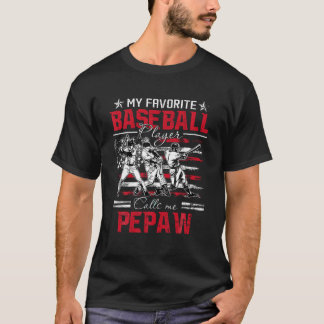 T-shirt Mon Joueur De Baseball Préféré M'Appelle Pepaw Ame
