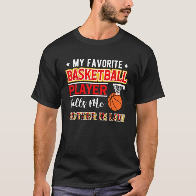 T-shirt Mon Joueur De Basket-ball Préféré M'appelle Mère E (Devant)