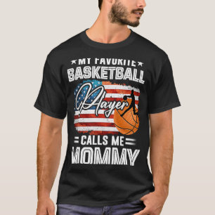 T-shirt Mon Joueur De Basket Favori M'Appelle Maman Ameri