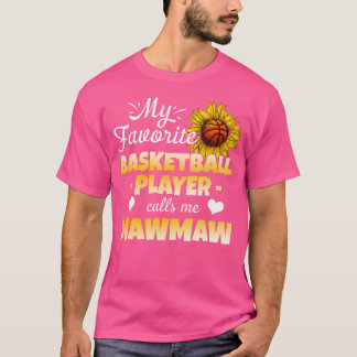 T-shirt Mon Joueur De Basket Favori M'Appelle Mawmaw
