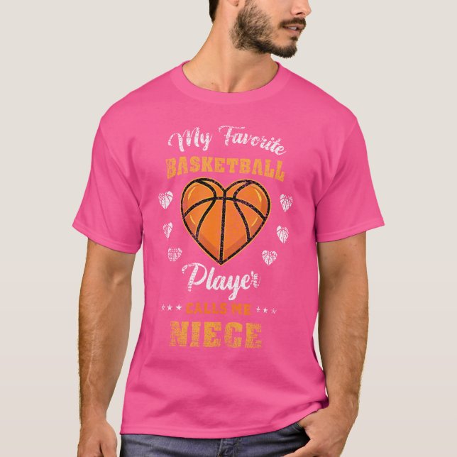 T-shirt Mon Joueur De Basket Favori M'Appelle Niece Vinta (Devant)