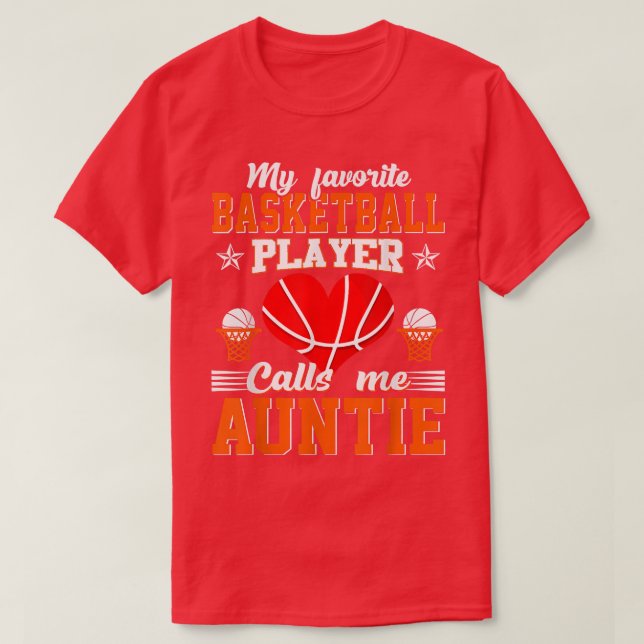 T-shirt Mon Joueur De Basket Favori M'Appelle Tante Moth (Design devant)