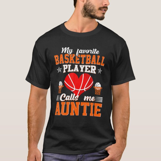 T-shirt Mon Joueur De Basket Favori M'Appelle Tante Moth (Devant)