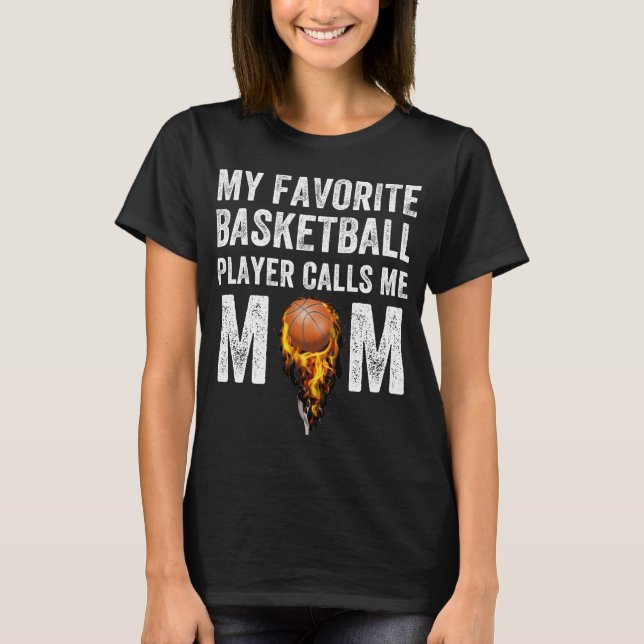 T-shirt Mon joueur de basket préféré m'appelle maman (Devant)