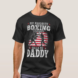 T-shirt Mon Joueur De Boxe Préféré M'Appelle Papa Pères D