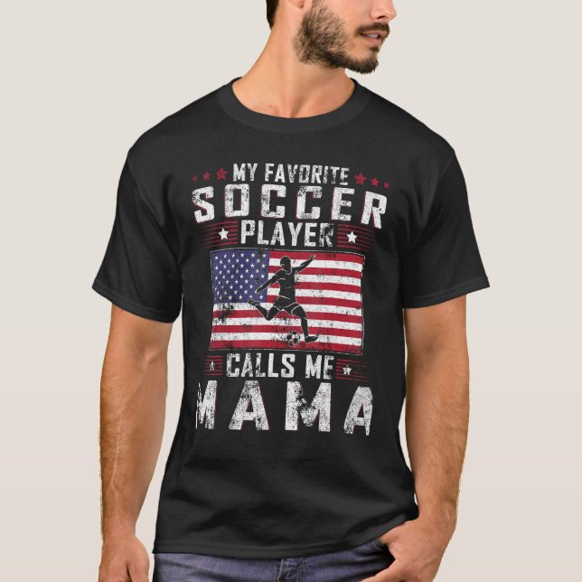 T-shirt Mon Joueur De Football Favori M'Appelle Fête Des M (Devant)