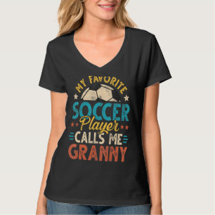 T-shirt Mon Joueur De Football Favori M'Appelle Granny Vin