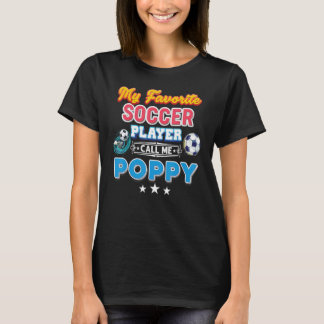 T-shirt Mon joueur de football favori m'appelle Poppy Père