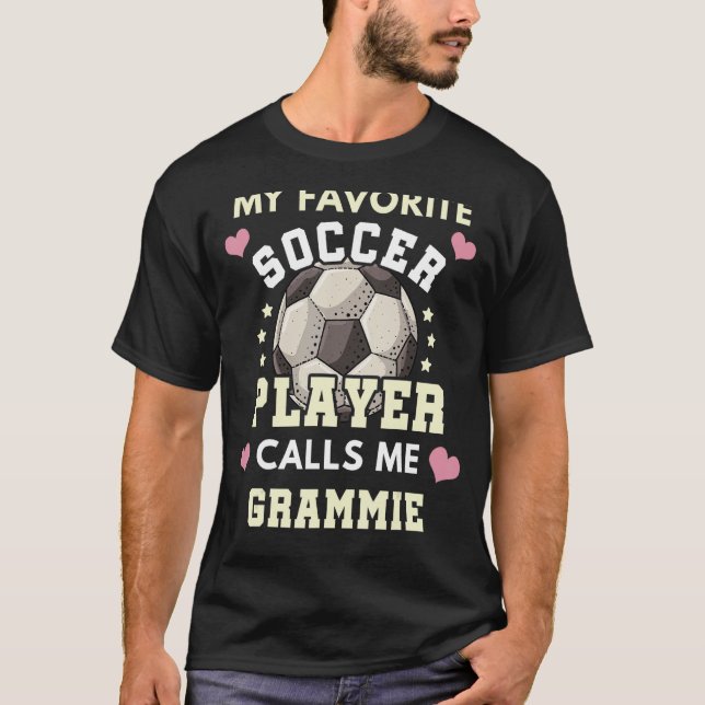 T-shirt Mon Joueur De Football Préféré M'Appelle Grammie S (Devant)