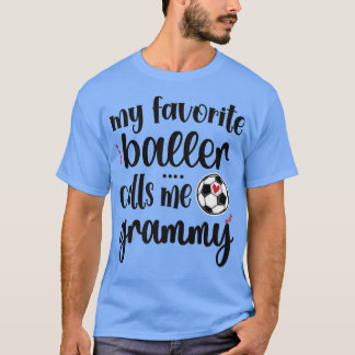 T-shirt Mon Joueur De Football Préféré M'Appelle Grand-Mèr