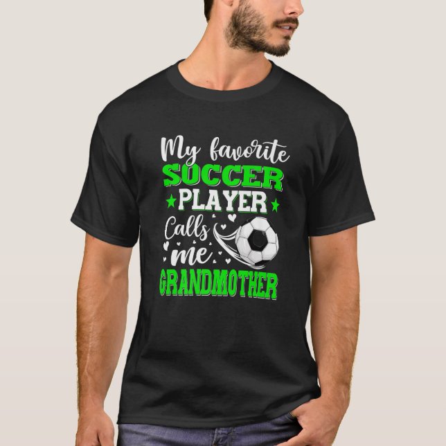 T-shirt Mon Joueur De Football Préféré M'Appelle Grand-Mèr (Devant)