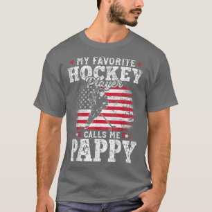 T-shirt Mon Joueur De Hockey Préféré M'Appelle Pères Pappy