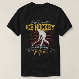 T-shirt Mon Joueur De Hockey Sur Glace Préféré M'Appelle M