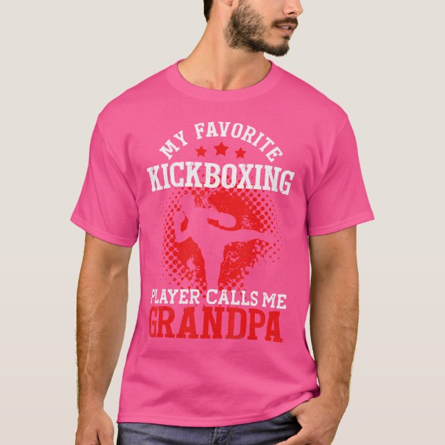 T-shirt Mon Joueur De Kickboxing Préféré M'Appelle Grand-P (Devant)