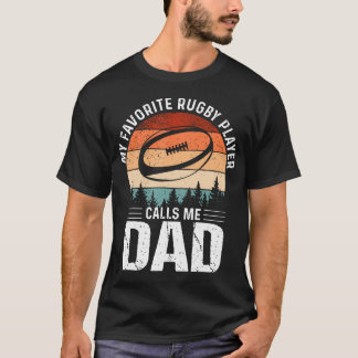 T-shirt Mon Joueur de Rugby Préféré M'appelle Papa Rugby P