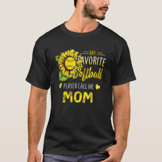 T-shirt Mon Joueur De Softball préféré Appelez-Moi Maman M
