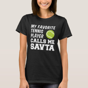 T-shirt Mon Joueur De Tennis Favori M'Appelle Savta Jewish