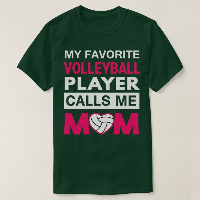 T-shirt Mon Joueur De Volley-Ball Favori M'Appelle Maman (Design devant)