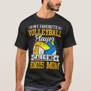 T-shirt Mon joueur de volley-ball préféré m'appelle Maman