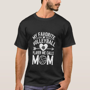 T-shirt Mon Joueur De Volley-Ball Préféré M'appelle Maman