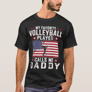 T-shirt Mon Joueur De Volley-ball Préféré M'Appelle Papa F