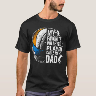 T-shirt Mon Joueur De Volley-Ball Préféré M'appelle Papa P