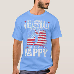 T-shirt Mon Joueur De Volleyball Préféré M'Appelle Pappy F