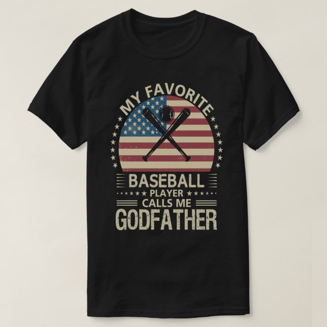 T-shirt Mon joueur favori de baseball m'appelle GODFATHER  (Design devant)