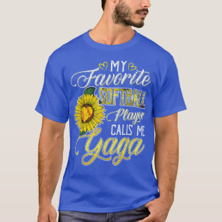 T-shirt Mon Joueur favori de softball m'appelle Gaga Sunfl
