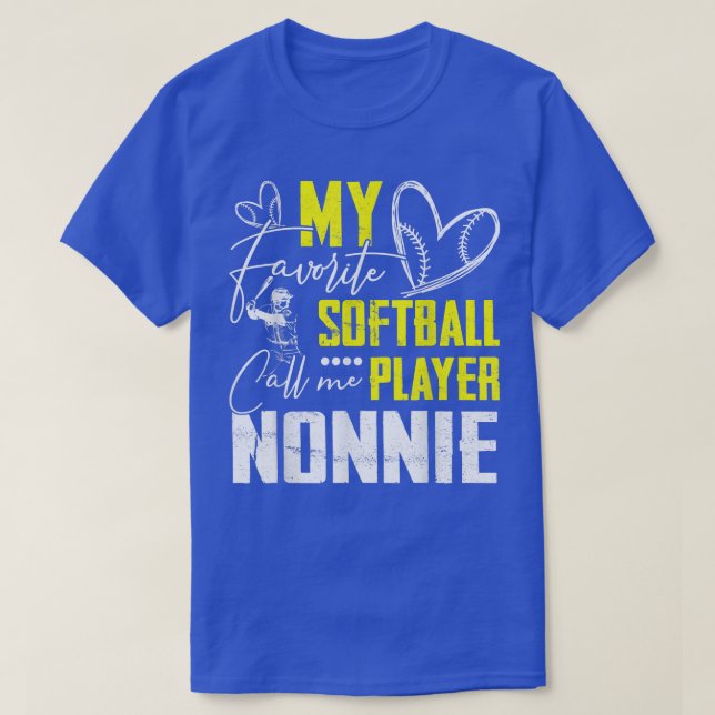 T-shirt Mon Joueur favori de softball m'appelle Nonnie  (Design devant)