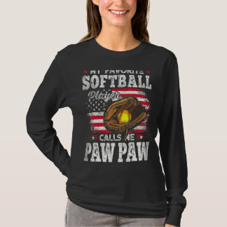 T-shirt Mon Joueur favori de softball m'appelle Paw Paw Am