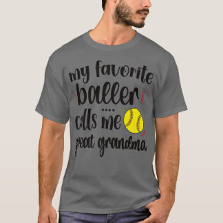 T-shirt Mon Joueur favori de softball m'appelle Softball G