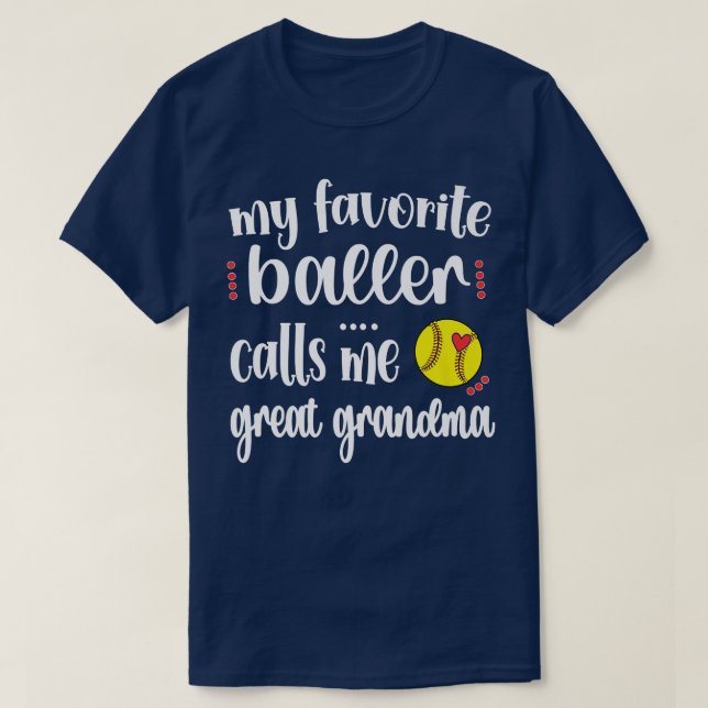 T-shirt Mon Joueur favori de softball m'appelle Softball G (Design devant)