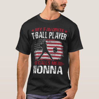 T-shirt Mon Joueur Favori De T-Ball M'Appelle Baseball NON