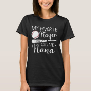 T-shirt Mon Joueur Favori M'Appelle Nana Baseball